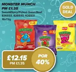 Bestway MONSTER MUNCH Sweet&Spicy/Picked Onion/Beef offer