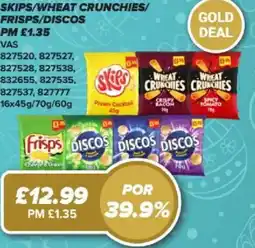 Bestway Skips/wheat crunchies/ frisps/discos offer