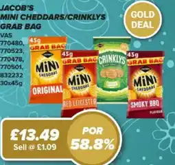 Bestway Jacob's mini cheddars/crinklys grab bag offer