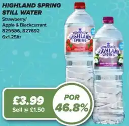 Bestway Highland spring still water Strawberry/ Apple & Blackcurrant offer