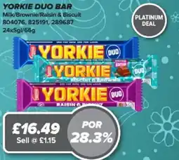 Bestway YORKIE DUO BAR Milk/Brownie/Raisin & Biscuit offer