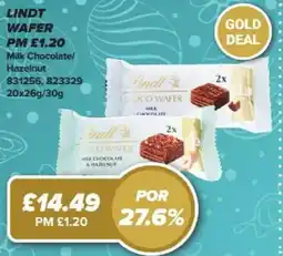 Bestway LINDT Wafer Milk Chocolate/ Hazelnut offer