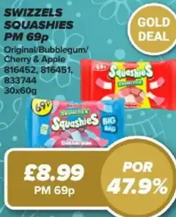 Bestway Swizzels squashies Original/Bubblegum/ Cherry & Apple offer