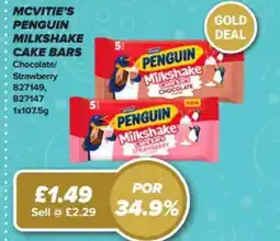 Bestway MCVITIE'S Penguin milkshake cake bars offer
