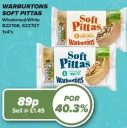 Bestway Warburtons soft pittas Wholemeal/White offer
