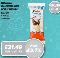 Bestway Kinder chocolate ice-cream stick offer