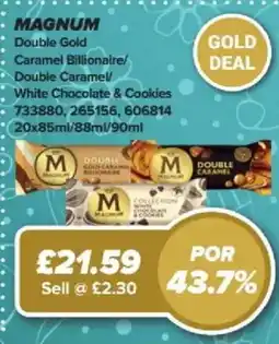 Bestway MAGNUM Double Gold Caramel Billionaire/ Double Caramel/ White Chocolate & Cookies offer