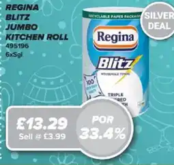 Bestway Regina blitz jumbo kitchen roll offer