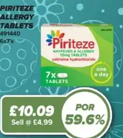 Bestway Piriteze allergy tablets offer