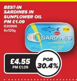 Bestway Best-in sardines in sunflower oil offer