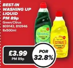 Bestway BEST-IN Washing up liquid Green/Citrus offer