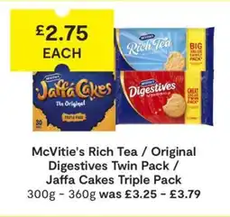 SuperValu McVitie's Rich Tea / Original Digestives Twin Pack / Jaffa Cakes Triple Pack offer