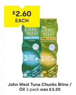SuperValu John West Tuna Chunks Brine / Oil 3 pack offer