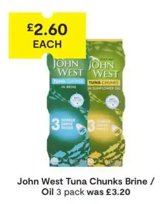 SuperValu John West Tuna Chunks Brine / Oil 3 pack offer