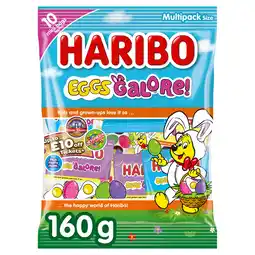 Iceland HARIBO Eggs Galore Fruit Flavour Jelly & Foam Sweets 10x16g Fun Size Bags Multipack 160g offer
