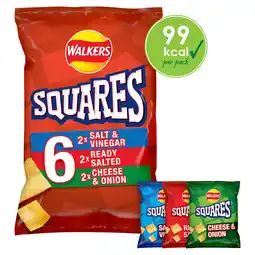 Iceland Walkers Squares Variety Multipack Snacks Crisps 6x22g offer