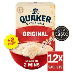 Iceland Quaker Oat So Simple Original Big Pack Porridge Sachets 12x27g offer