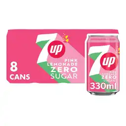 Iceland 7Up Zero Sugar Pink Lemonade Cans 8 x 330ml offer