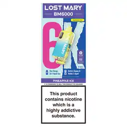 Iceland Lost Mary BM6000 Pineapple Ice Refillable Kit 20mg/ml offer