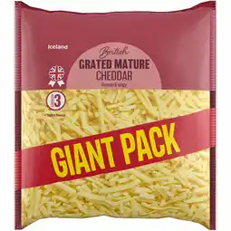Iceland Iceland British Grated Mature Cheddar 1kg offer
