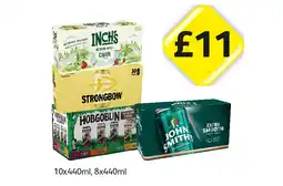 Londis Inch's, Strongbow, Hobgoblin, John Smiths offer