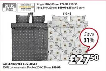 JYSK Sateen Duvet Cover Set offer