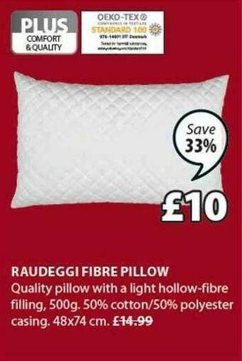 JYSK Raudeggi Fibre Pillow offer