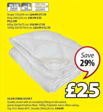 JYSK Ulvik Fibre Duvet offer
