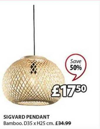 JYSK Sigvard Pendant offer