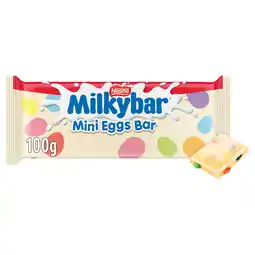 Iceland Milkybar Mini Eggs Easter White Chocolate Sharing Bar 100g offer