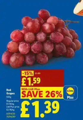 Lidl Red Grapes offer