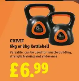 Lidl CRIVIT 6kg or 8kg Kettlebell offer