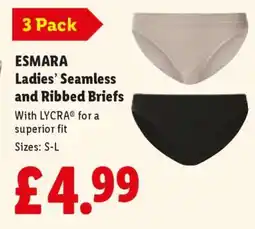 Lidl ESMARA Ladies’ Seamless and Ribbed Briefs offer