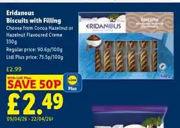 Lidl Eridanous Biscuits with Filling offer