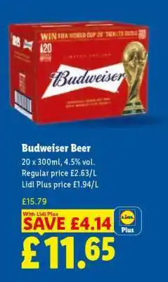Lidl Budweiser Beer offer