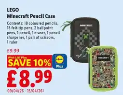 Lidl LEGO Minecraft Pencil Case offer