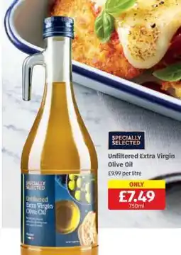 Aldi Specially Selected Unfiltered Extra Virgin Olive Oil offer