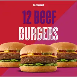 Iceland Iceland 12 Beef Burgers 681g offer
