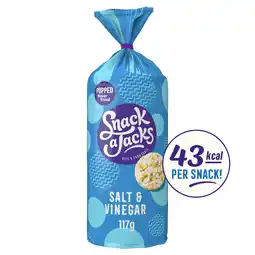 Iceland Snack A Jacks Jumbo Salt & Vinegar Rice Cakes Sharing Crisps 117g offer