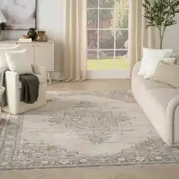 Costco Nourison Antique Fusion Ivory Charcoal Rug, in 3 Sizes offer