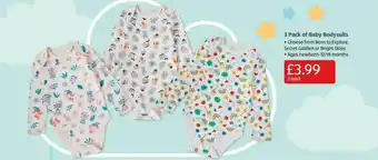 Aldi 3 Pack Of Baby Bodysuits offer