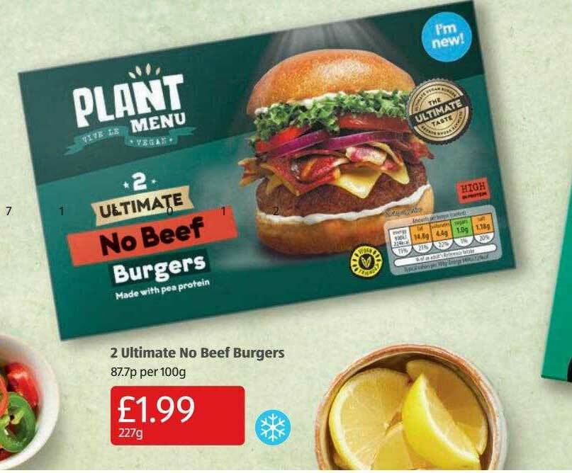 2 Ultimate No Beef Burgers offer at Aldi