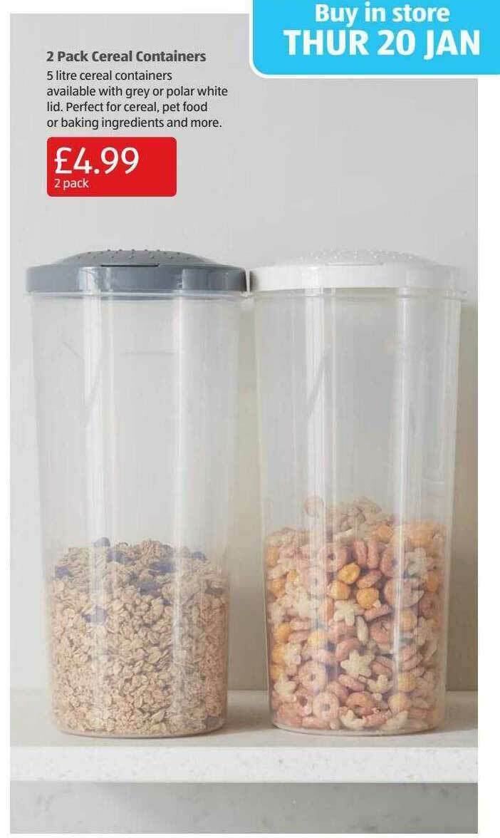 2 Pack Cereal Containers offer at Aldi