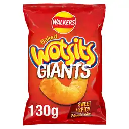 Iceland Walkers Wotsits Giants Sweet & Spicy Sharing Snacks Crisps 130g offer