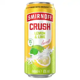 Iceland Smirnoff Crush Lemon And Lime Vodka Mixed Drink 6% vol 440ml Can offer