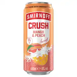 Iceland Smirnoff Crush Mango And Peach Vodka Mixed Drink 6% vol 440ml Can offer