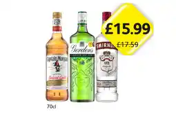 Londis Captain Morgan Spiced Gold, Gordon's, Smirnoff offer