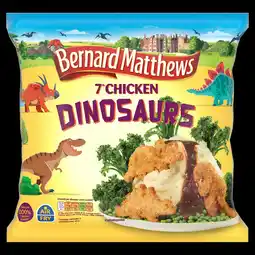 Iceland Bernard Matthews Chicken Dinosaurs – Crispy Frozen Chicken Pieces 350g, Fun Meals for Kids offer