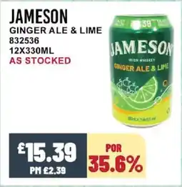 Bestway JAMESON Ginger ale & lime offer