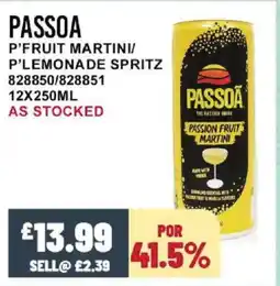 Bestway PASSOA P'fruit martini/ p'lemonade spritz offer